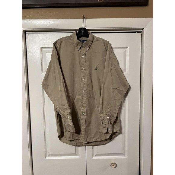 Lauren Ralph Lauren Other - Ralph Lauren Blake Button Down Shirt Sz Large Flesh Pony Beige Khaki